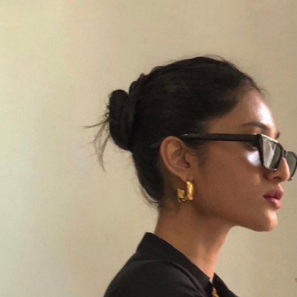 NEW 18K Gold Plated Open Square Hoop Earrings - Picture 6 of 12